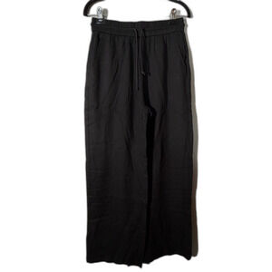NWT Halara Wide Leg Pants Small Tall Black Elastic Waist Casual Lounge Womens